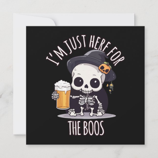 Invitación Kawaii Skeleton Halloween Oktoberfest (Anverso)