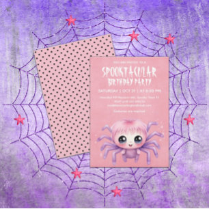 Invitación Kawaii Spider Halloween