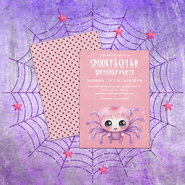 Invitación Kawaii Spider Halloween (Subido por el creador)
