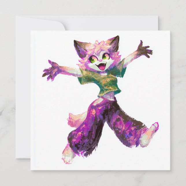 Invitación Kawaii Streetwear Chibi (Anverso)