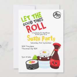 Invitación Kawaii Sushi Fiesta Dejó Pasar Los Buenos Tiempos