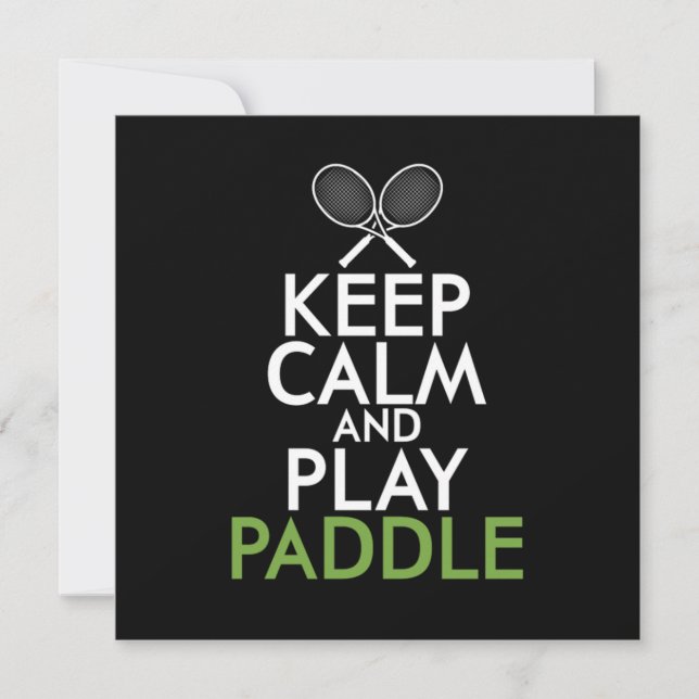Invitación Keep Calm And Play Paddle (Anverso)