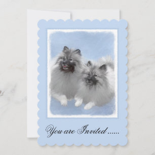 Invitación Keeshond Pair de Kees pintura animal original