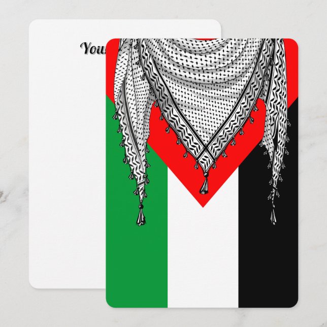 Invitación Keffiyeh palestino Scarf tejido tradicional (Anverso / Reverso)