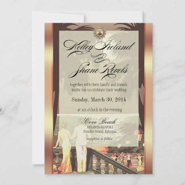 Invitación Kelley Champagne Ivory Metallic ICE (Anverso)