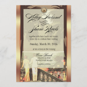 Invitación Kelley Champagne Marfil Metálico HIELO