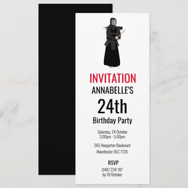 Invitación Kendo (Anverso / Reverso)