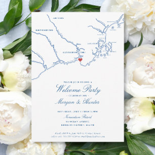 Invitación Kennebunkport Maine Fiesta de Bienvenida de Boda E