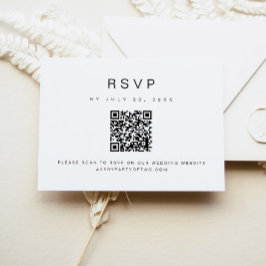Invitación KENNEDY Modern Minimalista Código QR Boda RSVP