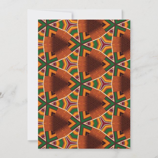 Invitación Kente Geometría Afrocéntrica (Anverso)