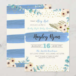 Invitación Kentucky Derby Gran Gorra Eucalyptus Boy Baby Show