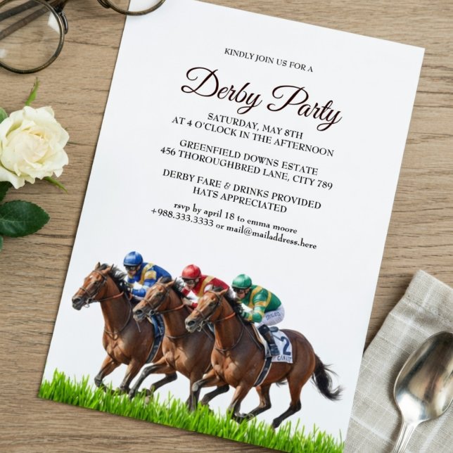 Invitación Kentucky Derby Party Invitation Elegant Horse Race (Subido por el creador)