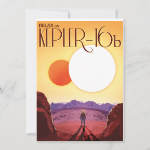 Invitación Kepler-16b: Puesta de sol solar binaria Arte espac