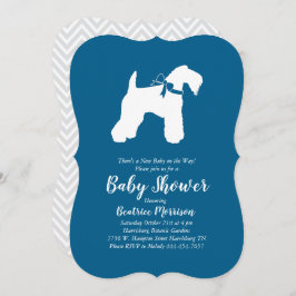 Invitación Kerry Blue Terrier Perro irlandés Baby Shower Blue