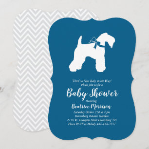 Invitación Kerry Blue Terrier Perro irlandés Baby Shower Blue