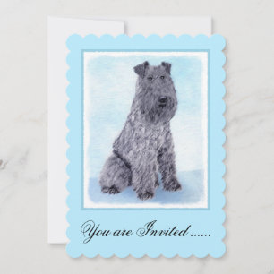 Invitación Kerry Blue Terrier Pintura Cute Original Perro Art
