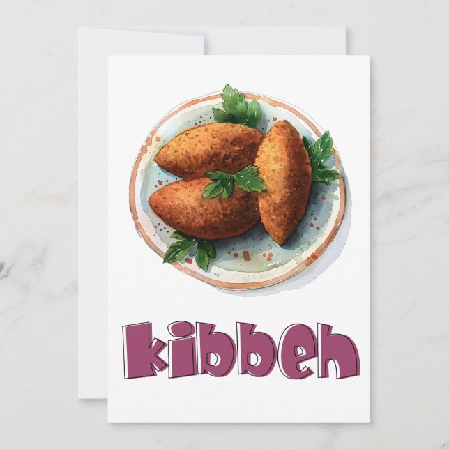 Invitación Kibbeh ك Alimentos Mediterráneos Saludables ق・・・・. (Anverso)
