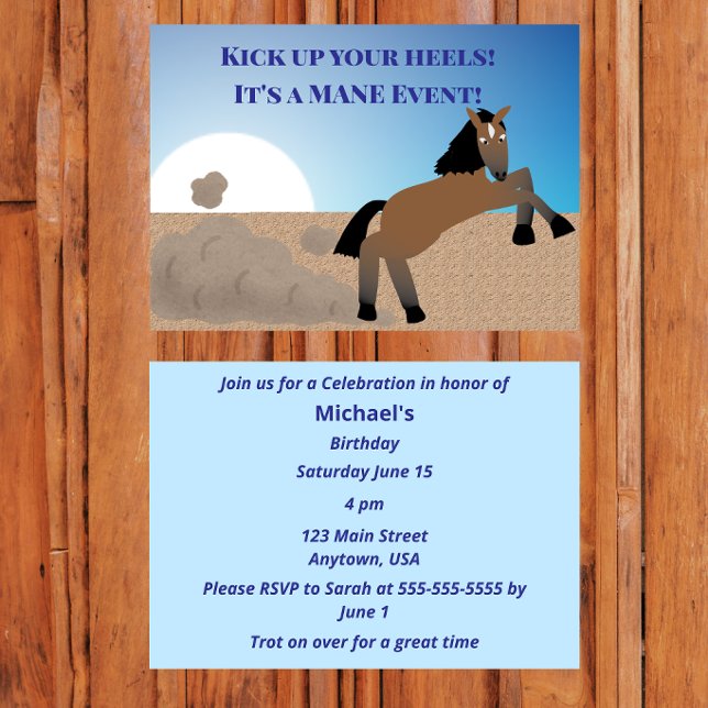 Invitación Kick up your heels, it's a mane event (Subido por el creador)