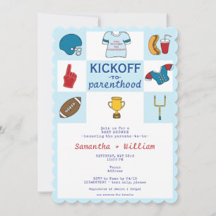 Invitación Kickoff Del Fútbol A Parentood Blu Boy Baby Shower