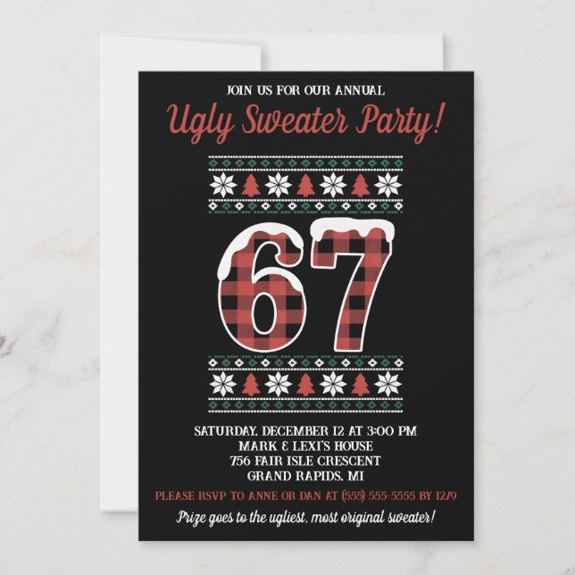 Invitación Kids' 67 Ugly Sweater Holiday Party (Anverso)