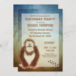 Invitación Kids Big Foot/ Sasquatch Birday Party