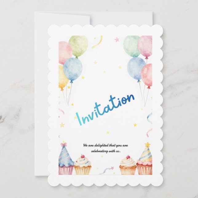 Invitación Kids Birthday Invitation Template – Customizable P (Anverso)