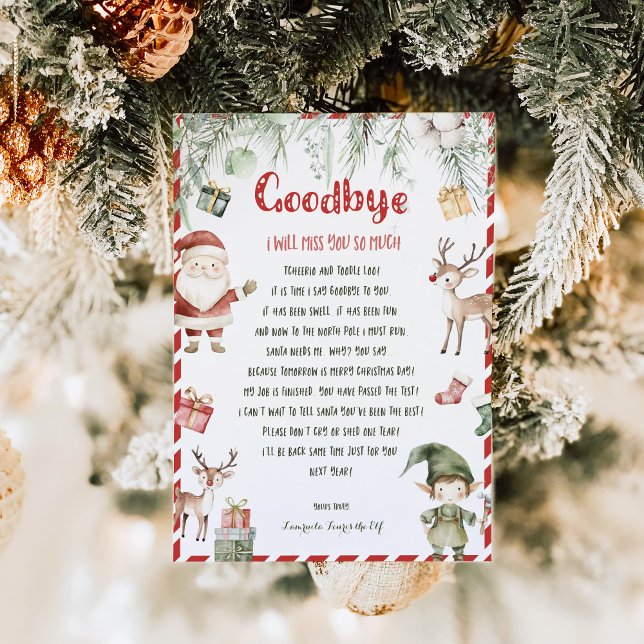 Invitación Kids Christmas Girl Elf Goodbye Letter Invitation (Subido por el creador)