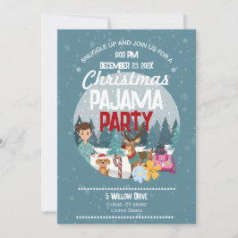 Invitación Kids Christmas Pajama Party Sleepover Holiday RSVP