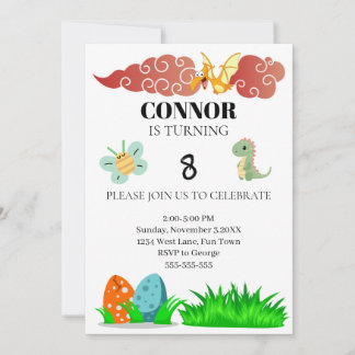 Invitación Kids Dinosour Tema Cumpleaños