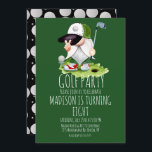 Invitación Kids Golf Balls Gnome Birthday Party<br><div class="desc">Invitaciones de golf para los campos de golf de cumpleaños con textura de fiesta y ganoma</div>