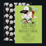 Invitación Kids Golf Gnome Sports Birday Party<br><div class="desc">Invitaciones de golf para los campos de golf de cumpleaños con textura de fiesta y ganoma</div>