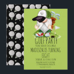 Invitación Kids Golf Gnome Sports Birday Party<br><div class="desc">Invitaciones de golf para los campos de golf de cumpleaños con textura de fiesta y ganoma</div>