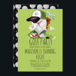 Invitación Kids Golf Gnome Sports Birday Party<br><div class="desc">Invitaciones de golf para los campos de golf de cumpleaños con textura de fiesta y ganoma</div>