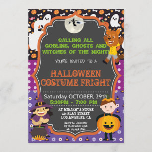 INVITACIÓN  KIDS HALLOWEEN DEL FIESTA DEL TRAJE DE