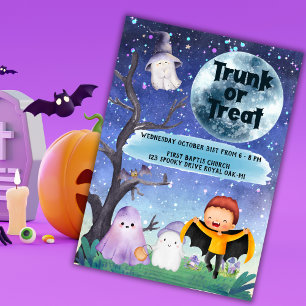 Invitación Kids Halloween Personalizado Fiesta Cute