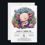 Invitación Kids Ocean Adventure Axolotl Cumpleaños<br><div class="desc">Embarque en una emocionante aventura oceánica con nuestra Invitación de cumpleaños de Kids Ocean Adventure Axolotl. Esta invitación invita a los jóvenes exploradores a sumergirse en lo profundo del océano, donde divertidos axolotes esperan en medio de un mundo de maravillas. Los colores vivos y el diseño alegre crean un ambiente...</div>