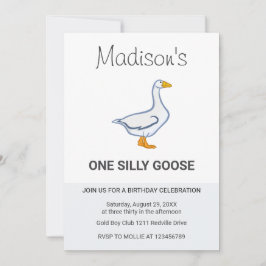 Invitación Kids One Silly Goose First Birthday