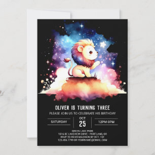 Invitación Kids Pastel Lion Birthday