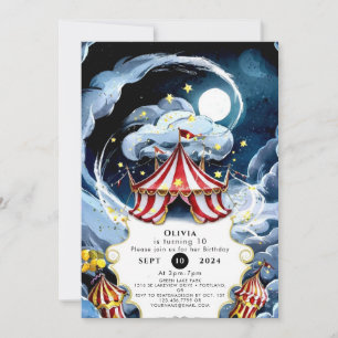 Invitación Kids Personalizado Circus Cumpleaños