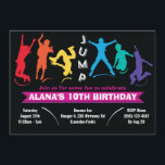 Invitación Kids Rainbow Jump Trampoline Birday Party<br><div class="desc">Una invitación de cumpleaños para niños divertidos - niños o CHICAS en un Centro de Trampoline,  Casa de Bonza,  Fiesta del Castillo Jumping. Con niños saltando y un cartel para introducir el nombre y la edad de su hijo.</div>
