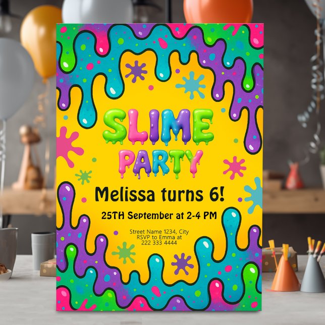 Invitación Kids Slime Fiesta Cumpleaños (Subido por el creador)