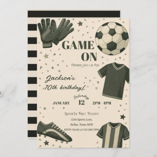 Invitación Kids Soccer Themed Birthday Invitation
