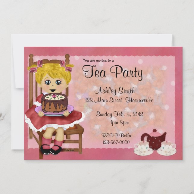 Invitación Kids Tea Fiesta (Anverso)