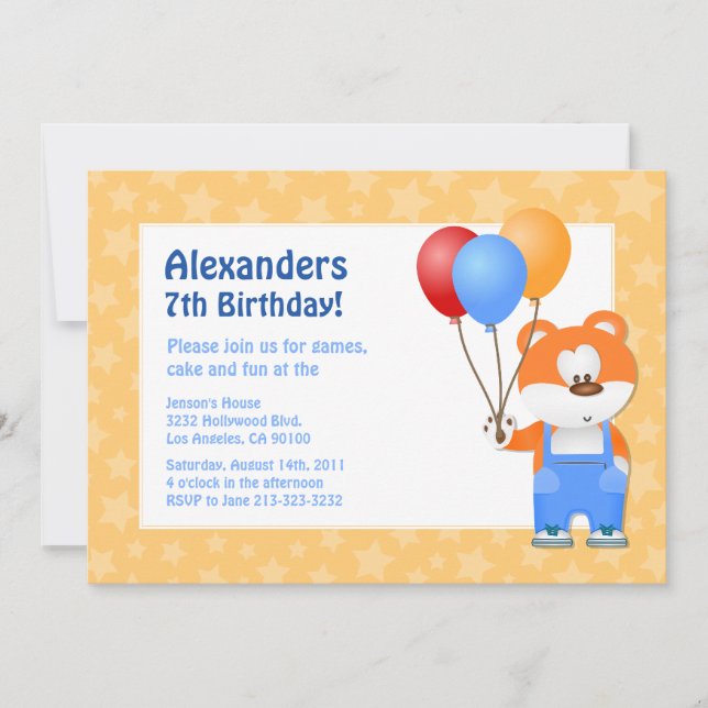 Invitación Kids Teddy Bear Birthday Party (Anverso)
