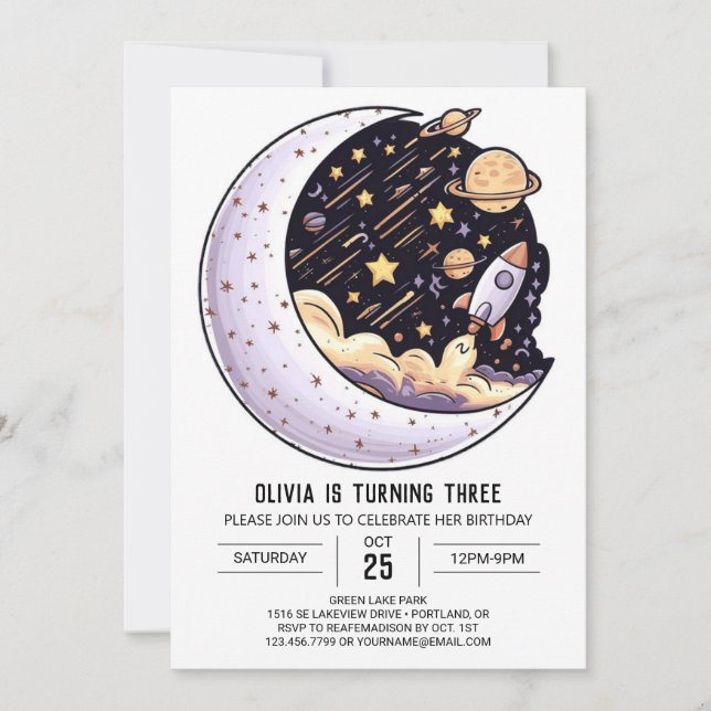 Invitación Kids Twinkle Stars Nacimiento Digital (Anverso)
