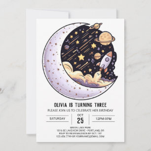 Invitación Kids Twinkle Stars Nacimiento Digital