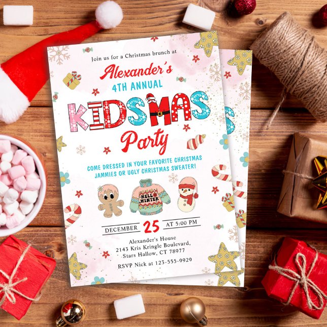 Invitación Kidsmas Navidades de Invierno Fiesta de Cumpleaños (Subido por el creador)