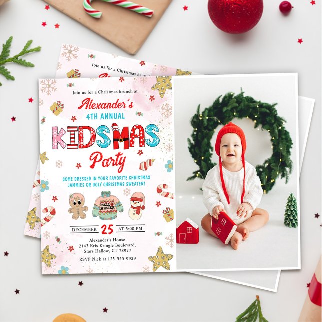 Invitación Kidsmas Navidades de Invierno Foto de fiesta de cu (Subido por el creador)