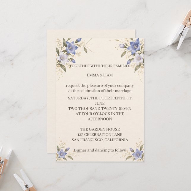 Invitación Kikyo Wedding Invitation (Anverso/Reverso In Situ)