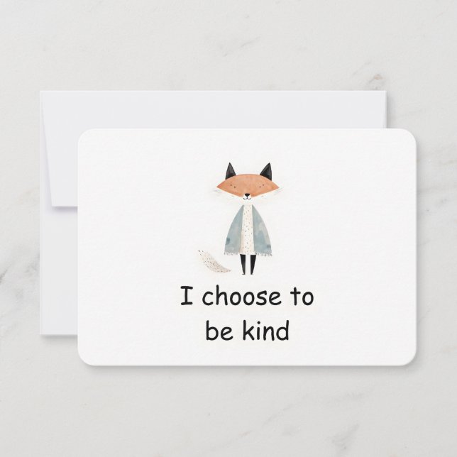Invitación Kind Red Fox Woodland Animal Affirmation Card (Anverso)